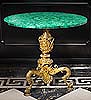 A rare and important nineteenth century Russian gilt bronze and mosaic malachite guéridon